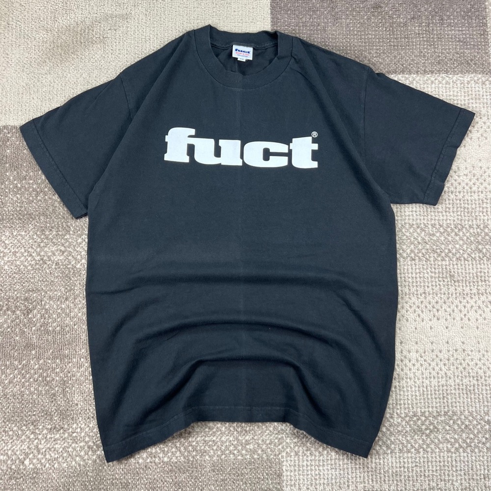 FUCT OG Logo Graphic T-Shirt Mens Medium Black Short Sleeve Made in USA Cotton